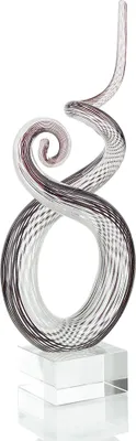 Produktbild von Designer Skulptur Glas 26x13cm Design Glasskulptur Hochwertiges Unikat