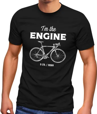 Produktbild von Herren T-Shirt Fahrrad Sprüche I'm the Engine Bike Rad Fun-Shirt Spruch lustig Moonworks® Engine schwarz L