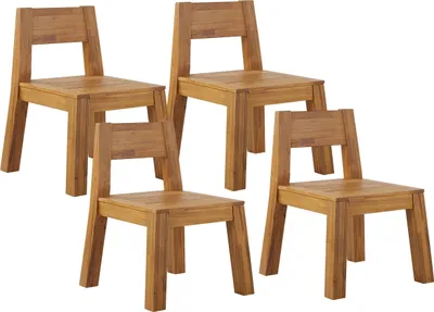 Image de Lot de 4 chaises de jardin en bois d'acacia Livorno Lumarko !