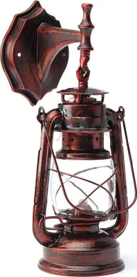 Zdjęcie produktu dla Lampa ścienna retro E27 antyczna lampa ścienna w metalowej plastikowej dekoracji świetlnej (czerwony brąz)