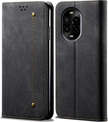 Produktbild von Hülle für Huawei Nova 13 Pro Leder Brieftasche Flip Bookstyle Schutzhülle mit Standfunktion Schwarz