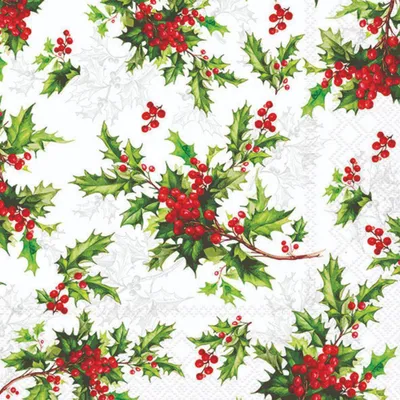 Produktbild von 20 Servietten Ilex all over - Schönes Ilex-Muster 33x33cm