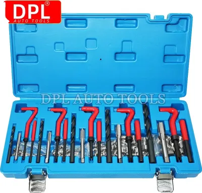Image de Kit d'outils de réparation du bloc moteur, 131 pièces, y compris mèches et tarauds, inserts M5 à M12