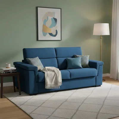 Immagine prodotto di Nus - Divano Letto 3 Posti, 225x95 cm blu, Sfoderabile  Italy