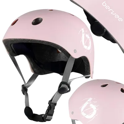 Zdjęcie produktu dla Kask rowerowy na rolki dziecięcy Bervee nino M (55-60 cm) różowy