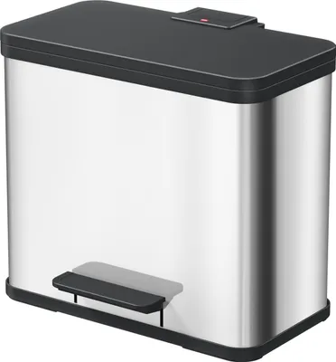 Produktbild von Hailo Öko trio Plus L, Deckel mit Soft-Close-Mechanismus Abfallsammler aus Edelstahl - 27 l; 633200