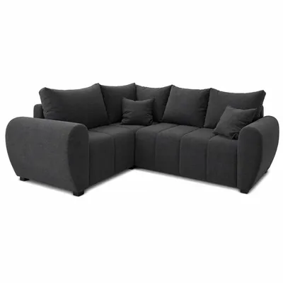 Produktbild von Ecksofa MOKA L linke Seite mit Schlaffunktion L-Form, Sofa mit Bettkasten, Wohnzimmersofa, Couch, Bettsofa, Couchgarnitur – Grau Sawana 05