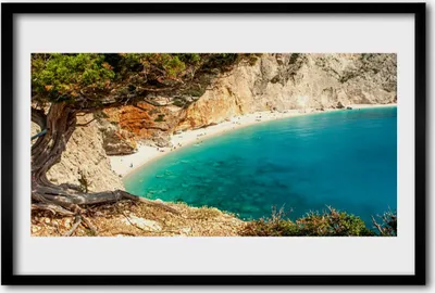 Produktbild von Bild 60x40 MDF-Rahmen Wandkunst Bay Sea Rocks Beach