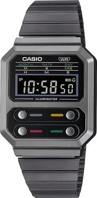 Produktbild von Casio Vintage der Klassiker | Digitaluhr Edelstahl grau A100WEGG-1AEF