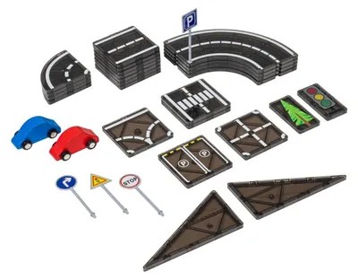 Produktbild von MagGenius Magnetische Bausteine Straßenelemente 30 Teile