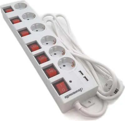 Produktbild von DEWENWILS Steckdosenleiste 6Fach USB Schaltbar Schalter Einzeln Mehrfachsteckdose