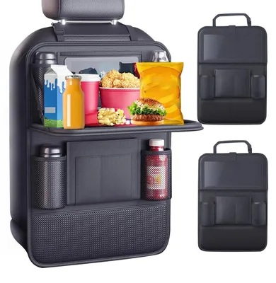 Obrázok produktu pre Opierka do auta pre deti, 2 kusy, s odkladacím stolíkom a 9 vreckami, rozmer 42x61 cm
