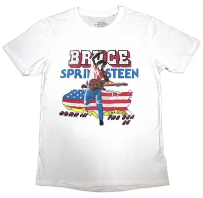 Immagine prodotto di Maglietta bianca XL, modello "Born in the USA" di Bruce Springsteen, anno 1985