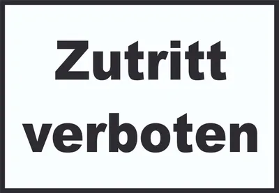 Produktbild von Zutritt verboten Schild schwarz-weiß A0 (841x1189mm)