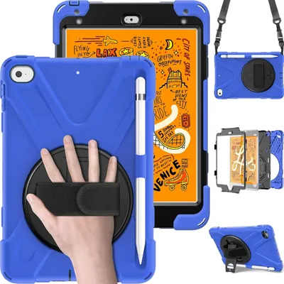 Obrázok produktu pre Puzdro pre iPad Mini 4/5 so stojanom a ramenným popruhom Modré