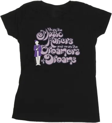 Produktbild von Willy Wonka - "Dreamers Text" T-Shirt für Damen BI51069 (XXL) (Schwarz)