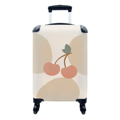 Produktbild von MuchoWow® Koffer Handgepäck Trolley Rollkoffer Kleine Reisekoffer mit 4 Rollen - Obst - Pastell - Kirschen - Cabin Size < 55x40x23 cm & 55x40x20 cm - Fotokoffer - Kabinenkoffer - Boardgepäck - Reise-Box - Reisekoffer - Reisegepäck - Koffer mit Bild - Trolley für Kinder