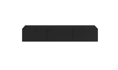 Zdjęcie produktu dla Nowoczesna Szafka Rtv Wisząca Czarna, Minimalistyczny Design - 3 Drzwi