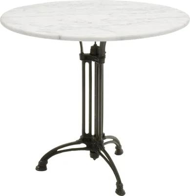 Produktbild von Bistrotisch Gastrotisch Marmor weiß gusseisener Fuss mit Marmorplatte Ø80x73cm