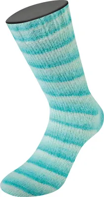 Produktbild von Lana Grossa Meilenweit 100 g COSY SOCKS Soft Stripes 400 m Flauschige Merino-Sockenwolle Farbe 102 - Jade/Licht-/Weißgrün/Rohweiß
