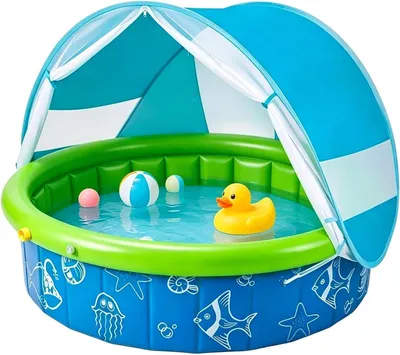 Produktbild von Pool mit Sonnenschutz – Aufblasbarer Familienpool für den Garten