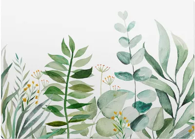 Produktbild von Aquarellblätter – Bodenschutzmatte – Rutschfest – Schutzmatte für Büro – Vinylmatte – Stuhlunterlage  – 140 x 100 cm