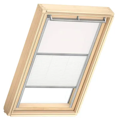 Produktbild von Dachfenster Duo Verdunkelungsrollo für U08, Weiß, mit grauer Führungsschiene