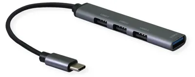 Immagine prodotto di Hub USB 2.0 standard, connettore USB-C, 4 porte USB-A (3 USB 2.0 + 1 USB 3.2 Gen1)