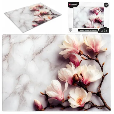 Zdjęcie produktu dla Deska do Krojenia 40x30cm Szkło Hartowane Kuchenna Uniwersalna Magnolia
