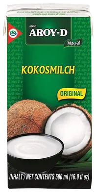 Zdjęcie produktu dla Aroy D mleko kokosowe naturalne mleko kokosowe do pieczenia i gotowania 500ml