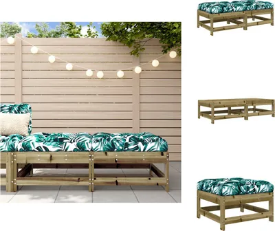 Produktbild von vidaXL Gartenhocker mit Kissen 2 Stk. Kiefernholz Imprägniert -  Gartensofaelemente