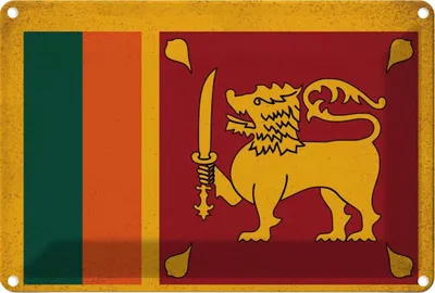 Produktbild von vianmo Blechschild 12x18 cm Sri Lanka Wappen Vintage Flagge Abenteuer Reisen Fahne