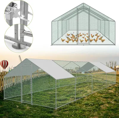 Immagine prodotto di TolleTour pollaio all'aperto pollaio tetto avicolo struttura in acciaio zincato con PE 3 x 8 x 2 m