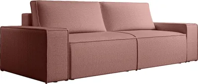 Produktbild von 4-Sitzer-Schlafsofa aus strukturiertem terrakottafarbenem Velours - AMELIA