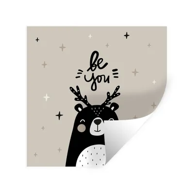 Produktbild von MuchoWow® Wandtattoo Wandsticker Wandaufkleber Sprichwörter - Sei du - Kinder - Zitate - Baby - Jungen - Mädchen 100x100 cm Selbstklebend und Repositionierbar - Wierderverwendbar - Selbstklebend