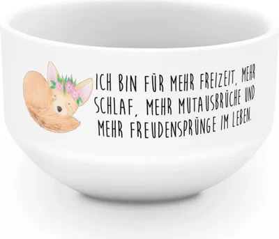 Produktbild von Mr. & Mrs. Panda dessertschale Wüstenfuchs Blumen - Weiß - Geschenk, Porzellan Schale, Blumenkranz, Afrika, Wildtiere, Snackschale, Obstschale, Müslischale, Glücklich
