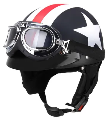 Produktbild von Halboffene Fahrradhelm mit Schutzbrille, Visier und Schal – ideal für Motorradfahrer, Rollerfahrer und Tourenfahrer