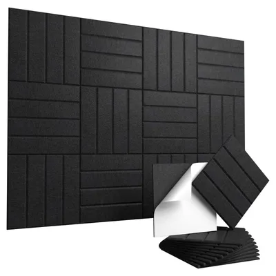 Zdjęcie produktu dla Panel akustyczny ścienny samoprzylepny - Pochłaniacz dźwięku - 30 x 30 x 1 cm - Wysoka gęstość - Do domowego biura