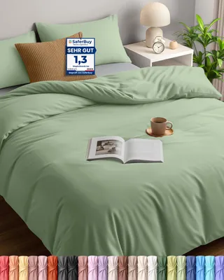 Zdjęcie produktu dla Komplet pościeli Utopia Bedding, 200x200 cm - Mikrofibra, składa się z:
* Prześcieradło: 200x200 cm
* 2 poszewki na poduszki: 50x75 cm
* Kolor: oliwkowy