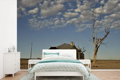 Produktbild von MuchoWow® Fototapete für Wohnzimmer oder Schlafzimmer Wandtapete Vinyl Motivtapete Verlassenes Gebäude in Namibia in Afrika - 525x350 cm - Das Hintergrundbild