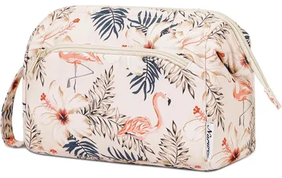 Produktbild von Kulturtasche Damen mit Weit Offenem Design Beige Flamingo
