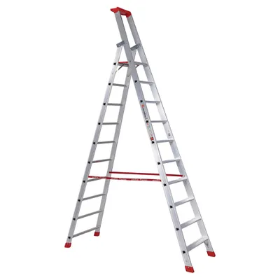 Produktbild von Euroline Premium 32577 Stufenstehleiter mit Sicherheitsbrücke 10 Stufen