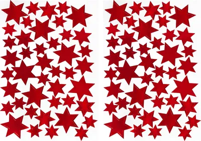 Produktbild von Oblique Unique 86 Sterne Sticker Stern Aufkleber für Weihnachten Weihnachtsdeko Geschenkdeko Basteln Glänzend - rot
