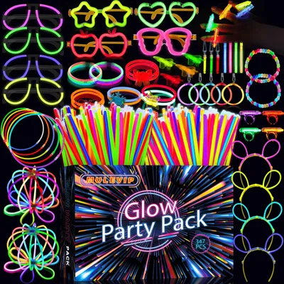 Leuchtstäbe Partyset 425 Teile, Neon Armbänder, Knicklichter