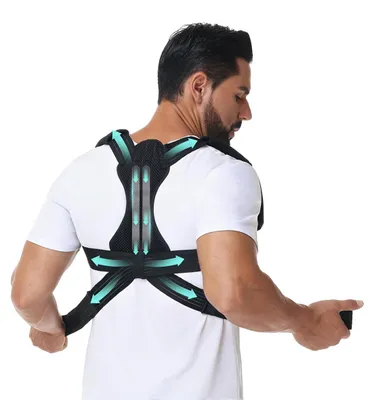 Produktbild von Haltungskorrektor Rücken Geradehalter, verstellbare Rückenstütze mit Stützstäben, ergonomischer Haltungstrainer für Damen und Herren zur Unterstützung einer aufrechten Haltung