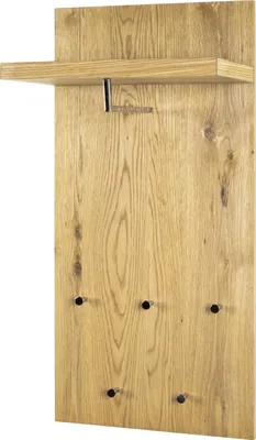 Produktbild von HAKU Wandgarderobe chrom, eiche - MDF, Metall, Wabenplatte Echtholzfurnier, B/H/T: 49x100x31 cm