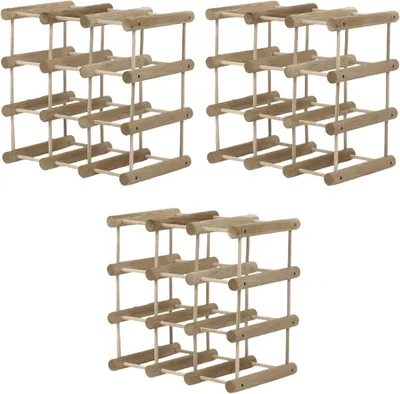 Produktbild von MODO24 Weinregal Modular, 40 Flaschen, 3 Module, Flaschenregal, Weinständer, Eiche Massivholz, Modul 36x36x24 cm, Natur Geölt, RW7