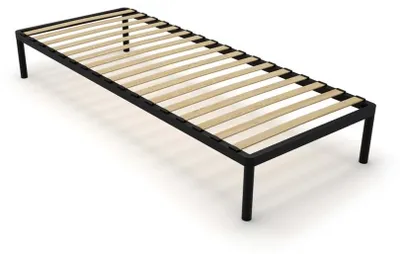 Immagine prodotto di Telaio letto moderno BED ALU, colore nero / struttura in metallo con doghe in legno, dimensioni 80x200 cm