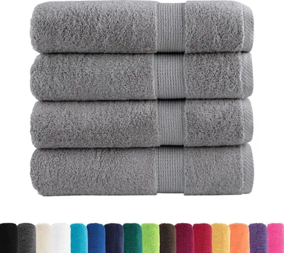 Produktbild von vidaXL Premium Badetücher SOLUND 4 Stk. Grau 100x150 cm 600 g/m²