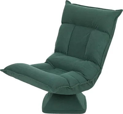 Produktbild von Fortuna Lai Bodenstuhl 360° Drehbar Bodensessel mit 5-Fach Verstellbarer Rückenlehne, Klappbares Bodensofa Meditationsstuhl Gepolstert Lazy Sofa für Wohnzimmer Gaming & Lesen Grün